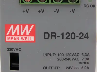 Mean Well DR-120-24 PLC Power Supply 24VDC 3.2/5A 100-240V Mixed Lot of 3