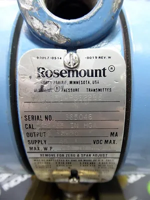 Rosemount 1151AP5E22B3 Alphaline Pressure Transmitter CAL. 0 - 55 IN HGA Used