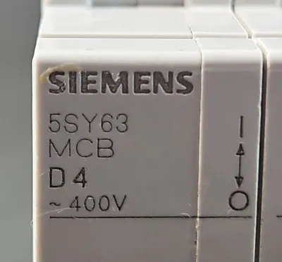 Siemens 5SY63 MCB D4 Circuit Breaker. 4C-17