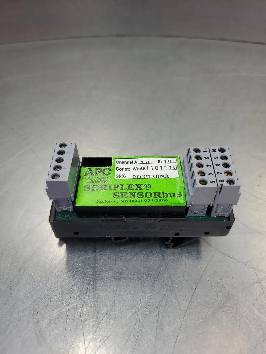 APC SPX-2D3D20MA SERIPLEX SENSORbus I/O Module Control Bus. 4E-35