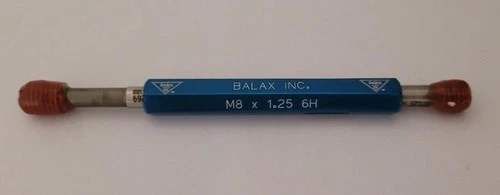 M8 X 1.25 6H BALAX GO & NO GO Thread Plug Gages GO P.D. 7.188 MM & NOGO 7.348 MM