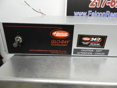 Used Hatco Used Hatco GRAL-48D6 48" Standard Watts Infrared Lighted Strip Warmer - Double Rod 240V Heat Lamps (Food) Illinois US | Falcon Restaurant Supply #1376471