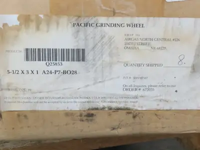 Pacific A24-P7-BO28 Grinding Wheel 5-1/2" x3"x1" Lot of 8