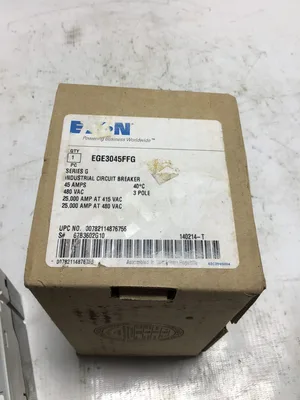 Eaton 3 Pole 45 Amp 600v Circuit Breaker Cutler Hammer E125E