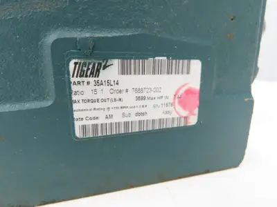 Dodge Tigear 35A15L14 Worm Gearbox 15:1 Reducer 7.4Hp 116rpm 140TC LH Output