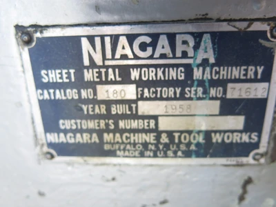USED NIAGARA 180 ROTARY CRIMPING & BEADING MACHINE