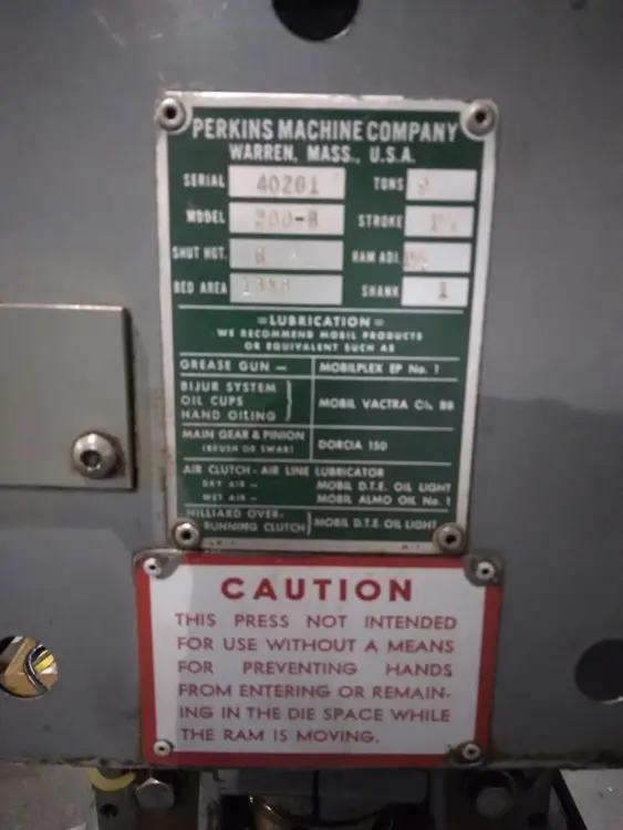 Used PERKINS 200-B O.B.I. Presses Ohio US | G-2000, Inc. 1 #178310