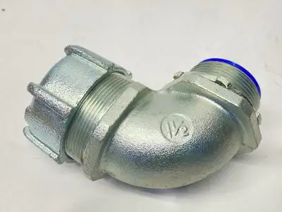 USED T&B FITTINGS LIQUIDTIGHT 90 DEGREE ANGLE CONDUIT CONNECTOR 1-1/2" LOT OF 2