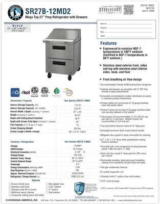 NEW HOSHIZAKI SR27B-12MD2