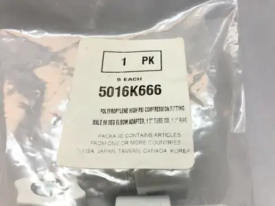 NEW JACO 90 DEGREE ELBOW, 1/2" TUBE OD 1/2" PIPE