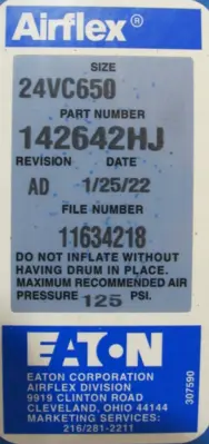 NEW EATON 142642HJ AIRFLEX CONSTRICTING BRAKE 24VC650