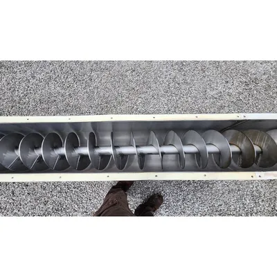 Used 14" Dia. X 48' L Stainless Steel Industrial Screw Auger Conveyor