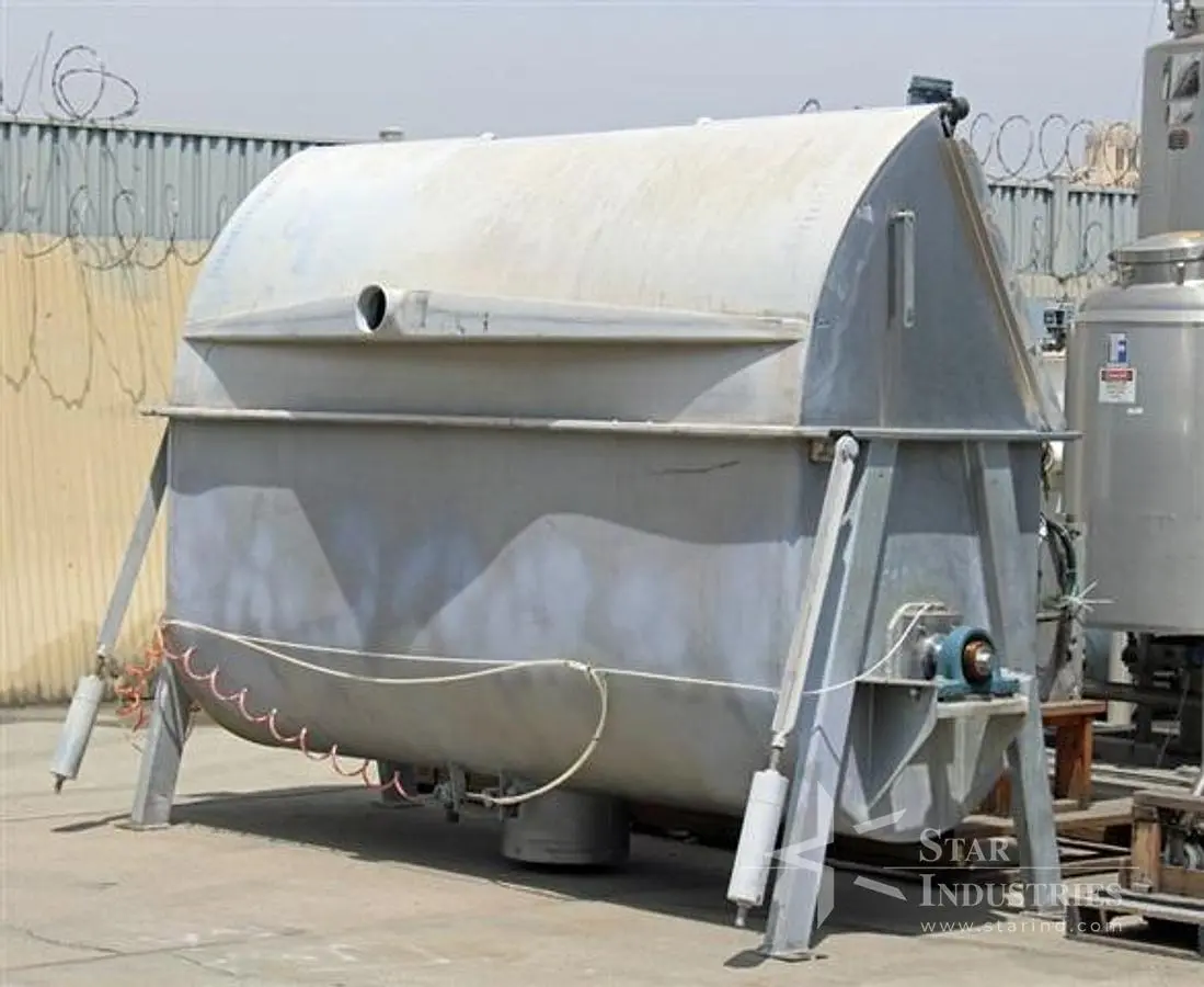 110 Cubic Foot double Strong Scott Ribbon Blender, 60 h.p., w/ dust cover