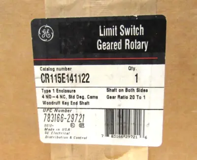 NEW GENERAL ELECTRIC CR115E141122 LIMIT SWITCH GEARED ROTARY
