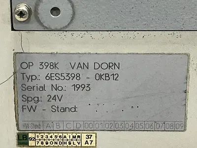 USED VAN DORN 6ES5398-0KB12