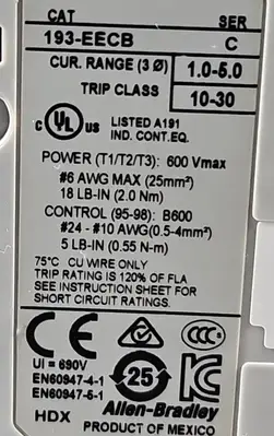 USED Allen-Bradley Allen-Bradley 193-1EECB