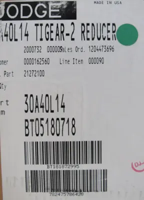 NEW DODGE 30A40L14 GEAR REDUCER 40:1