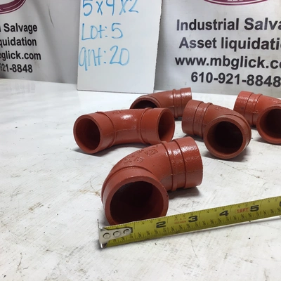 1-1/2″ Victaulic Firelock 90 Degree Elbow Style 10 Grooved Painted Ductile Iron