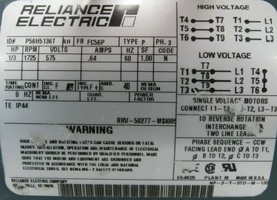NEW DODGE FB56WG12A25 GEAR MOTOR P56H5136T 575V 1/3HP 25:1 079165-02-R