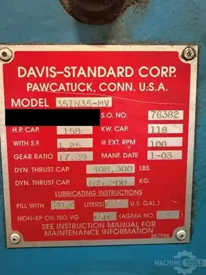 Used 2003 DAVIS STANDARD 35IN35-MV Extruders Arizona US | KD Machinery #1566461