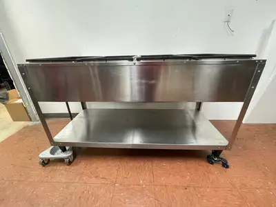 Used Vollrath Used 61" Vollrath 38104 ServeWell Electric Four Pan Sealed Well Hot Food Table 120V - TH2 Steam Tables (Food) Illinois US | Falcon Restaurant Supply #1374828