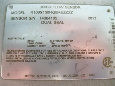USED Micro Motion R100
