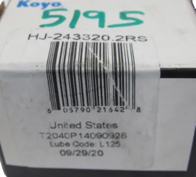 NEW KOYO HJ-243320.2RS NEEDLE ROLLER BEARING HJ2433202RS