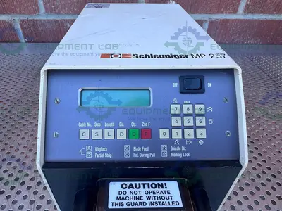 USED SCHLEUNIGER MP257 PROGRAMMABLE COAXIAL CABLE STRIPPING MACHINE