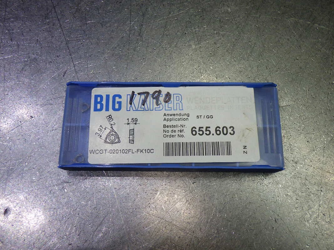 Kaiser Carbide Inserts QTY10 WCGT-020102FL-FKC10C / 10.655.603 (LOC1435A)