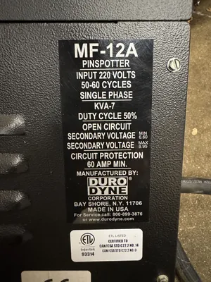 DURO DYNE Compact Pinspotter MF12A Pin Welders | THREE RIVERS MACHINERY (3)