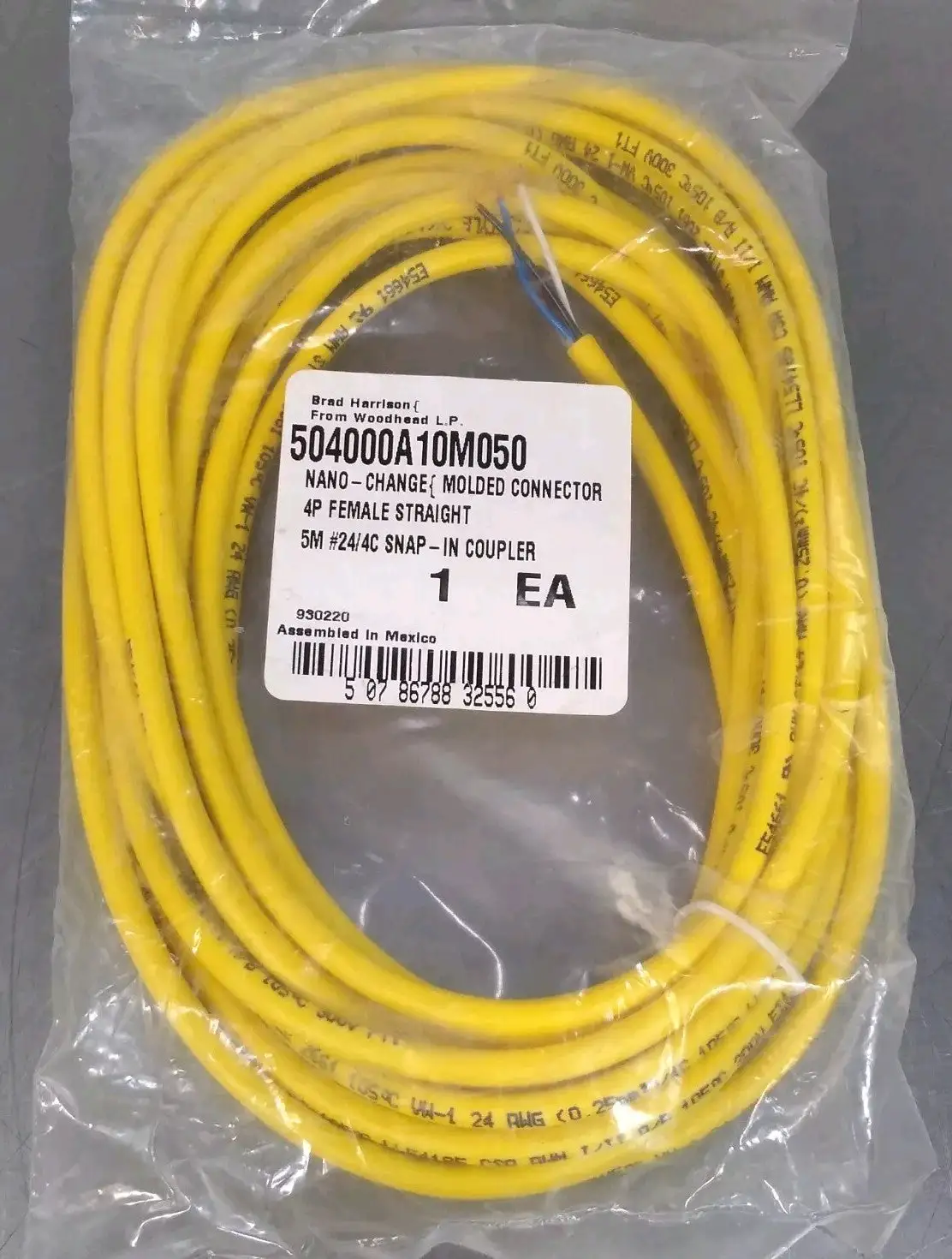 Brad Harrison 504000A10M050 Straight Female Cordset Loc5C19
