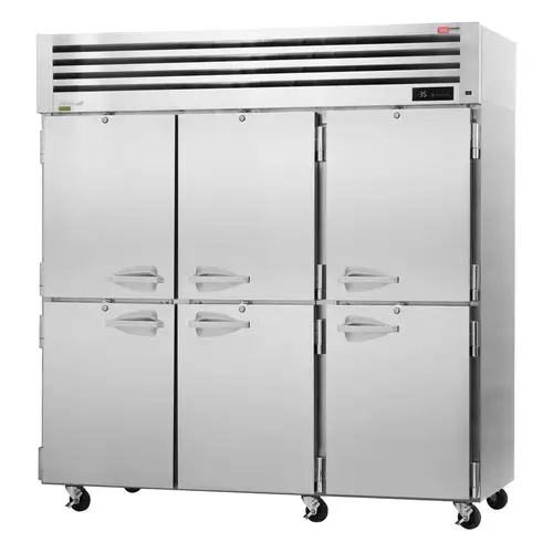 Turbo Air PRO-77-6R-N 77 3/4" Three Section Reach In Refrigerator, (6) Left/Right Hinge Solid Doors, 115v