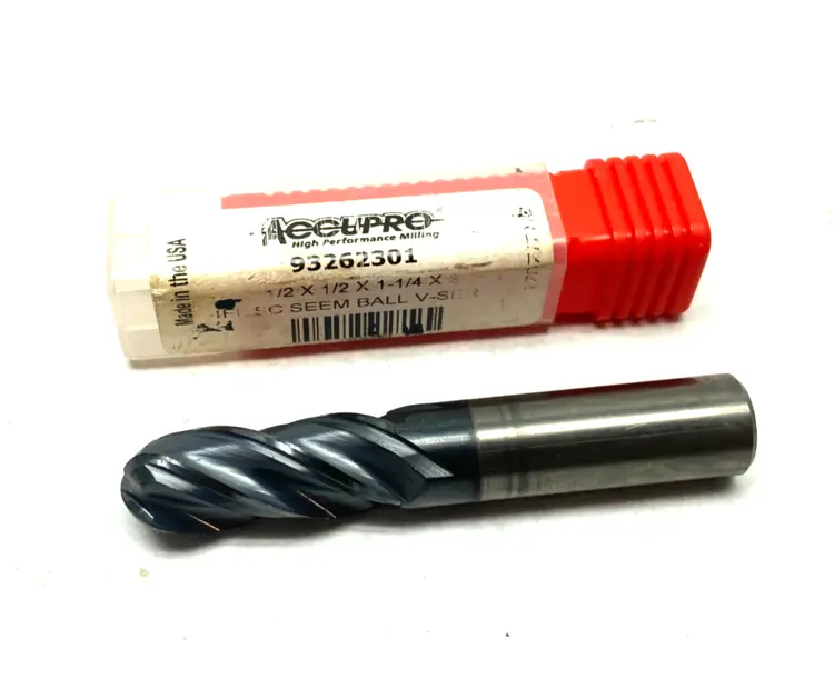 Used ACCUPRO BALL END MILL: 1/2" DIA, 1-1/4" LOC, 4 FLUTE, SOLID CARBIDE Carbide Endmills | Maverick Industrial Sales #1105740