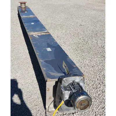 Used 12" Dia. X 19'-6" L Stainless Steel Industrial Screw Auger Conveyor