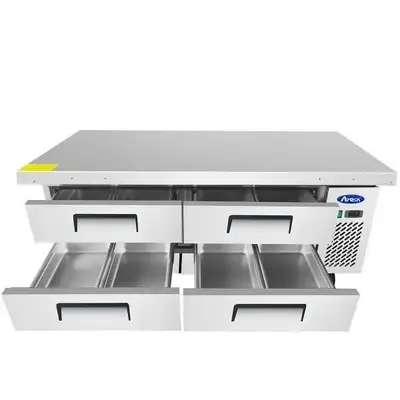 New | in-Stock Atosa New Atosa MGF8454GR 76" Extended Top Refrigerated (4) Drawer Chef Base with 72" Cabinet Chef Bases Illinois US | Falcon Restaurant Supply #1375325