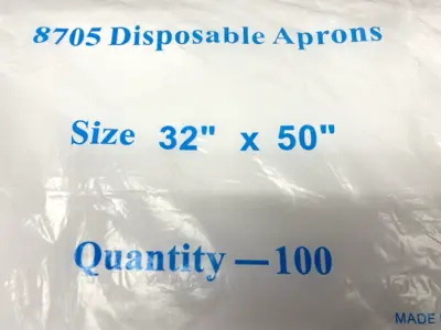 NEW PROGUARD DISPOSABLE APRONS 32" X 50" PACKAGE OF 100