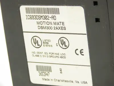 GE Fanuc IC693DSM302-AD Motion Mate DSM300 2 Axes Motion Control Module