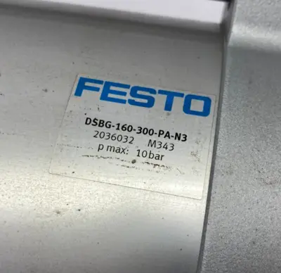 USED FESTO DOUBLE-ACTING ISO CYLINDER 160MM BORE, 300MM STROKE