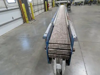 New London Engineering 7.5"x16' Plastic Roller Belt Accumulating Conveyor 30 FPM