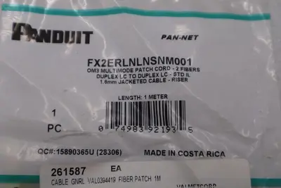 Panduit FX2ERLNLNSNM001 Fiber Patch Cord: Multi-Mode STOCK H1648A
