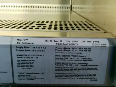 Used _UNKNOWN_ _UNKNOWN_ Biosafety Cabinets California US | R&D Laboratory Equipment #1304784