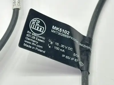 MK5102, MKT3028BBPKG/G/0,3M/ZH/ASR | ifm MK5102 T-Slot Cylinder Sensor MKT3028BBPKG/G/0,3M/ZH/ASR - Used