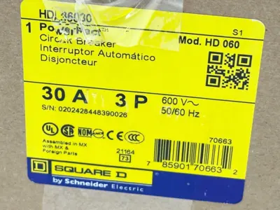 New | in-Stock Square D PowerPact Circuit Breaker 30A 600V 3P Circuit Breakers Michigan US | Maverick Industrial Sales #1389780