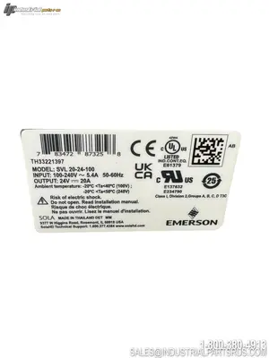 Used EMERSON SOLA SVL 20-24-100 POWER SUPPLY Power Supplies Kentucky US | Industrial Parts R Us Inc. #1547935