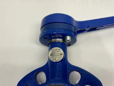 USED KEYSTONE SEATED BUTTERFLY VALVE DN100 DUCTILE IRON BODY