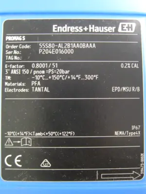 NEW Endress+Hauser 55S80-AL2B1AA0BAAA