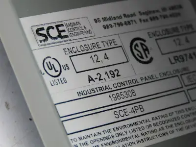 Saginaw SCE-4PB Push Button Electrical Enclosure 4 Station Control Banner E-Stop