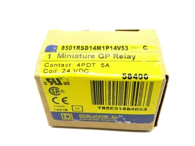 NEW SQUARE D 8501RSD14M1P14V53 MINATURE GP RELAY SERIES C