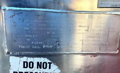 CLAWSON TANK 300 Gallon Stainless Steel Liquid Tote TANKS / KETTLES | EcReCon Inc (5)