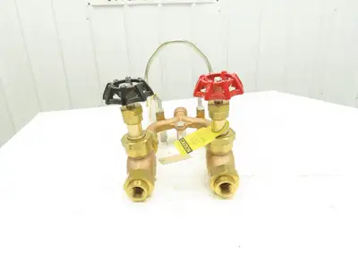 Strahman M-159 Water Mixing Station Bronze Hot/Cold Globe Valves Stainless Loop